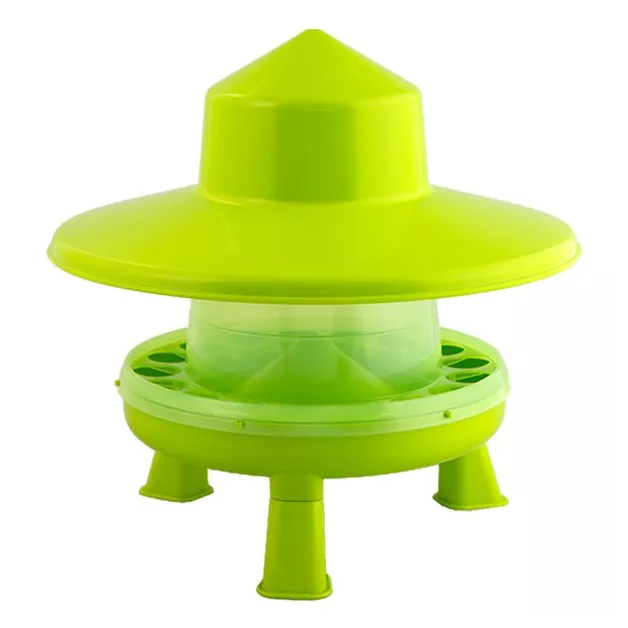 Green plastic standing hopper feeder