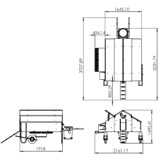 Complete mobile chicken coop for 25 hens