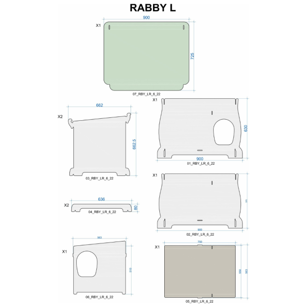 Konijnen- en knaagdierenhok Rabby in HPL Konijnen- en knaagdierenhok Rabby in HPL