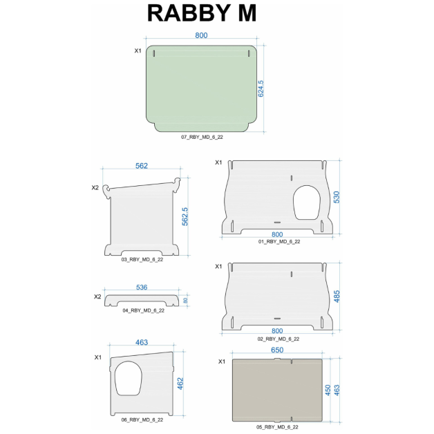 Konijnen- en knaagdierenhok Rabby in HPL Konijnen- en knaagdierenhok Rabby in HPL