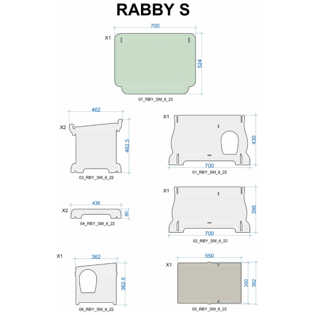 Konijnen- en knaagdierenhok Rabby in HPL Konijnen- en knaagdierenhok Rabby in HPL