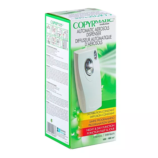 Automatic aerosol dispenser Fly Free with natural organic Pyrethrum insecticide