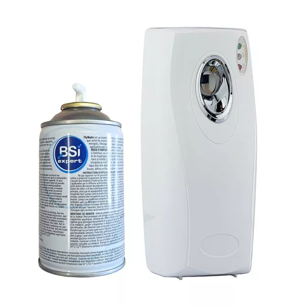 Automatische aerosolvernevelaar Fly Free met insecticide van biologische natuurlijke pyrethrum Automatische aerosolvernevelaar Fly Free met insecticide van biologische natuurlijke pyrethrum