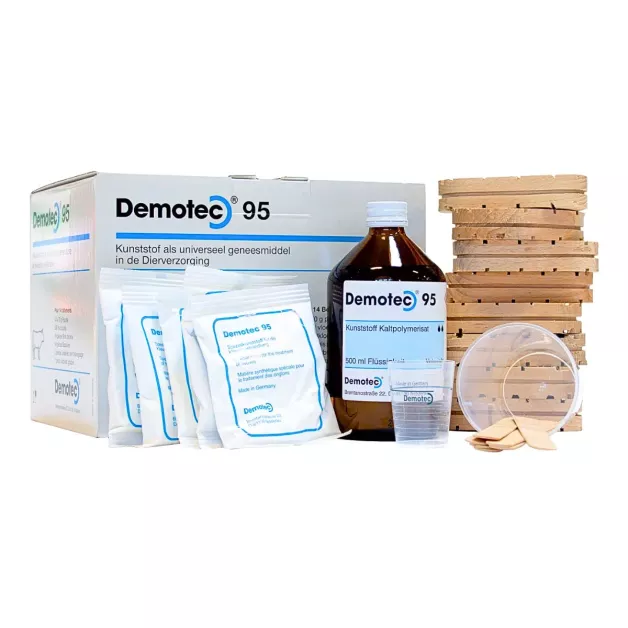 Kit lijm en zolen Démotec voor de verzorging van de klauwen van runderen.