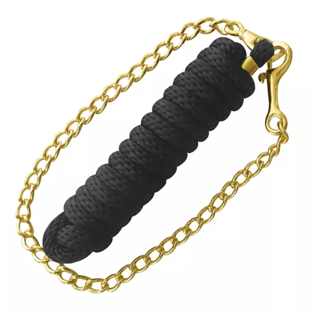 Black and brass presentation leash - 2 m