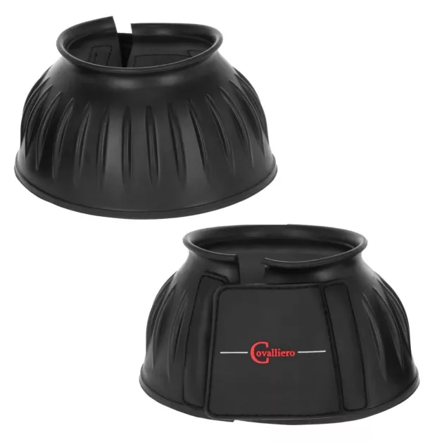 Black Velcro protective bell boots