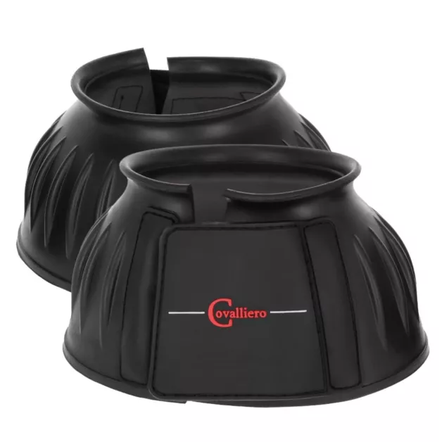 Black Velcro protective bell boots