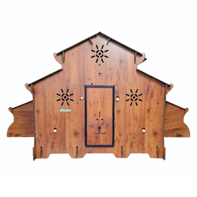 Kippenhok van hoogwaardig HPL, bestand tegen bloedluizen.