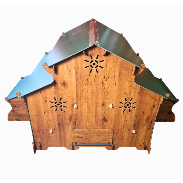 Kippenhok van hoogwaardig HPL, bestand tegen bloedluizen.