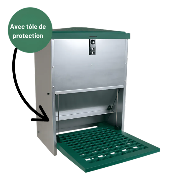 Protective sheet for Feedo matic hopper