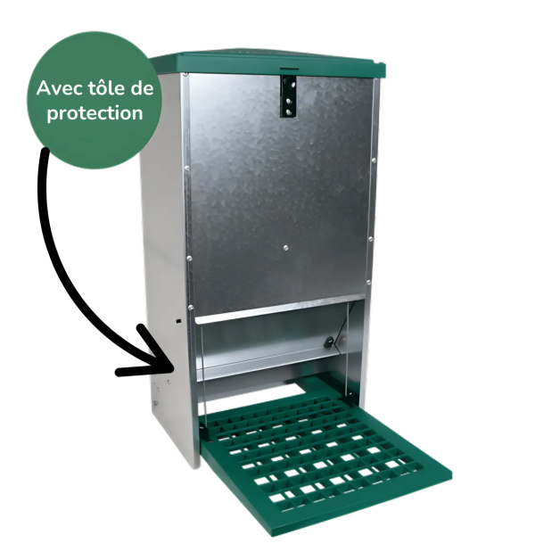 Protective sheet for Feedo matic hopper