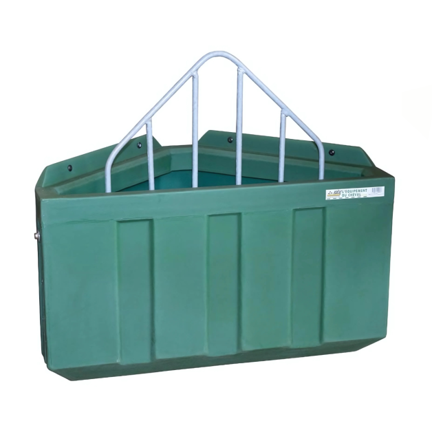 Râtelier d’angle mural pour chevaux – 90 L