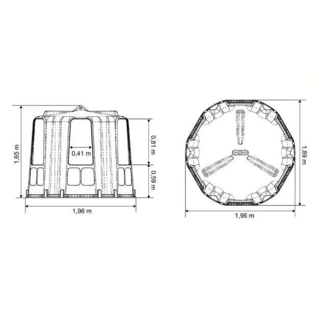 Râtelier RPE hexagonal pour boules de foin