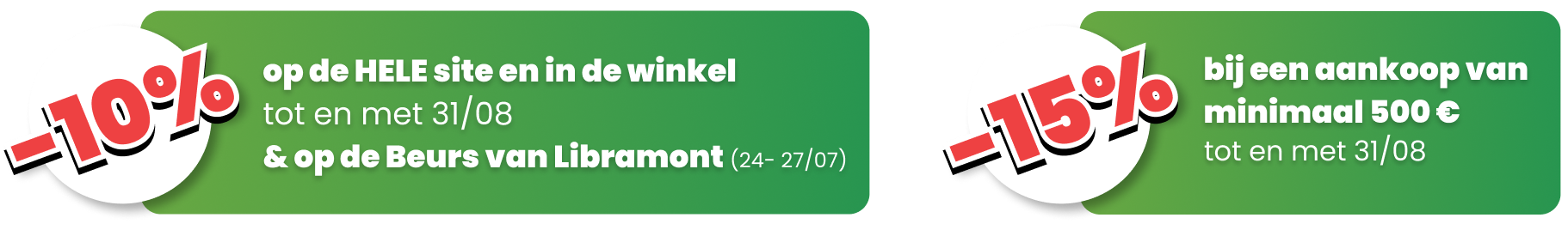 Profiteer van 10% korting op de gehele site en tot 15% korting bij aankopen van € 500 of meer.